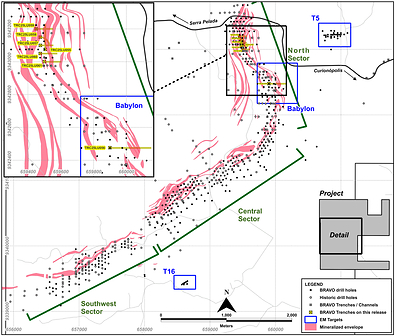 Figure 2: Location of Bravo Trenches Reported in this News Release (CNW Group/Bravo Mining Corp.)