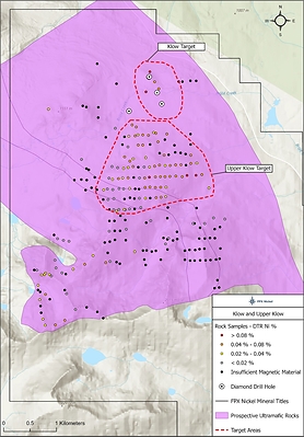 Figure 2 – Klow and Upper Klow Target areas (CNW Group/FPX Nickel Corp.)