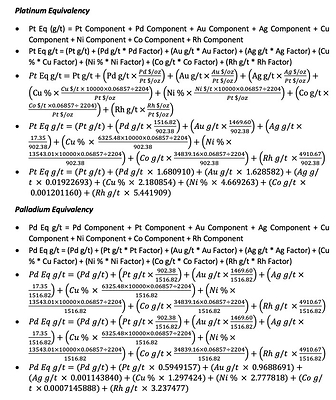 Platinum and Palladium Equivalencies (CNW Group/Clean Air Metals Inc.)