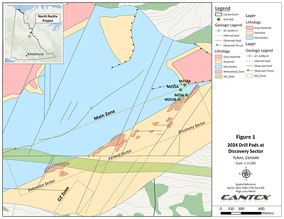 Figure 1.  2024 Drill Pads at Discovery Sector. (CNW Group/Cantex Mine Development Corp.)