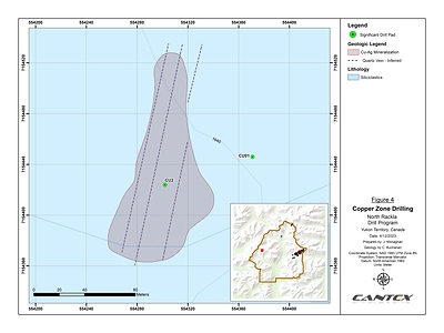 Figure 4. Copper Zone drilling. (CNW Group/Cantex Mine Development Corp.)