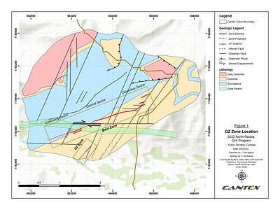 CANTEX INTERSECTS MASSIVE SULPHIDES IN THREE DRILL HOLES IN THE GZ ZONE ON ITS 100% OWNED NORTH RACKLA PROJECT, YUKON (CNW Group/Cantex Mine Development Corp.)
