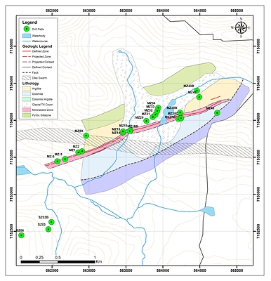 Figure 1.  Drilling plan view (CNW Group/Cantex Mine Development Corp.)