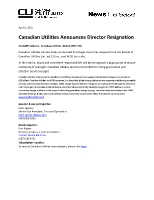 Board Resignation (CNW Group/Canadian Utilities Limited)