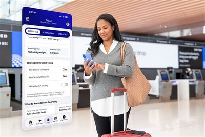 New TSA Wait Time Tracker Now Available in the Award-Winning United Mobile App. (PRNewsfoto/United Airlines)