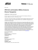 ATCO Board Resignation (CNW Group/ATCO Ltd.)