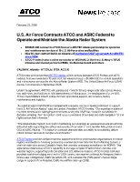 U.S. Air Force Contracts ATCO and ASRC Federal to Operate and Maintain the Alaska Radar System (CNW Group/ATCO Ltd.)
