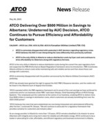ATCO Delivering Over $500 Million in Savings to Albertans: Undeterred by AUC Decision, ATCO Continues to Pursue Efficiency and Affordability for Customers (CNW Group/Canadian Utilities Limited)