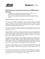ATCO Structures completes acquisition of NRB Modular 
Solutions (CNW Group/ATCO Ltd.)