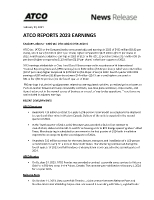 ATCO Year End Earnings (CNW Group/ATCO Ltd.)
