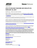 Pre- Earnings ATCO Q4 2023 (CNW Group/ATCO Ltd.)