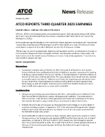 ATCO Q3 2023 (CNW Group/ATCO Ltd.)
