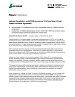 Lafarge Canada Inc. and ATCO Announce 12.5-Year Solar Virtual Power Purchase Agreement (CNW Group/ATCO Ltd.)