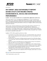 2022 ATCO Sustainability Release (CNW Group/ATCO Ltd.)