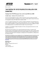 THE PEOPLE OF ATCO PLEDGE $3.6 MILLION FOR CHARITIES (CNW Group/ATCO Ltd.)