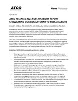 ATCO RELEASES 2021 SUSTAINABILITY REPORT SHOWCASING OUR COMMITMENT TO SUSTAINABILITY (CNW Group/ATCO Ltd.)