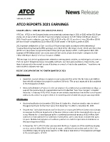 ATCO REPORTS 2021 EARNINGS (CNW Group/ATCO Ltd.)