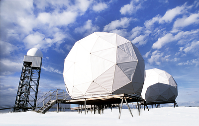 A radar installation near Tuktoyaktuk, Northwest Territories, part of the 5,000-km North Warning System spanning Canada’s north (CNW Group/ATCO Ltd.)