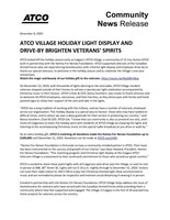ATCO VILLAGE HOLIDAY LIGHT DISPLAY AND DRIVE-BY BRIGHTEN VETERANS’ SPIRITS (CNW Group/ATCO Ltd.)