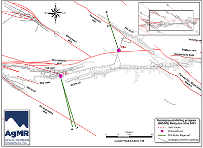 Figure 3: Location of initial four drill holes from Phase 2 of the 2023 drill program (CNW Group/Silver Mountain Resources Inc.)