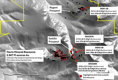 Figure 2. The Florin deposit. (CNW Group/Gold Strike Resources Corp.)