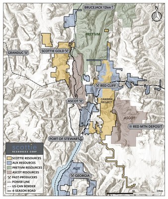 Figure 1 – Scottie and AUX combined claims (CNW Group/AUX Resources Corporation)