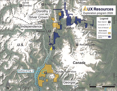 Figure 1. AUX Claims (CNW Group/AUX Resources Corporation)