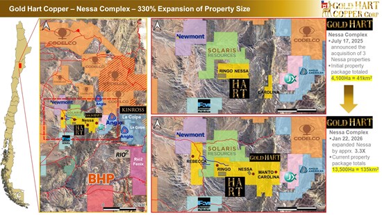 Cannot view this image? Visit: https://images.newsfilecorp.com/files/10786/284647_gold_hart_-_nessa_gold_copper_complex_expansion_3_3x_-_4_550.jpg