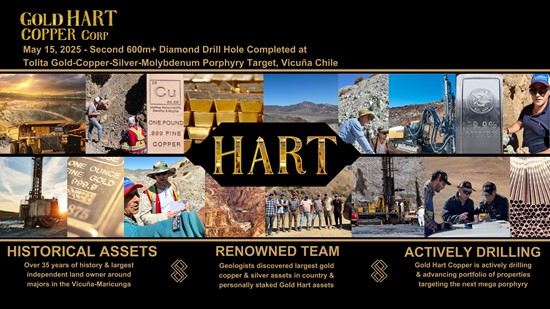 Cannot view this image? Visit: https://images.newsfilecorp.com/files/10786/252233_hart_-_may_15_2025_-_second_diamond_hole_550.jpg