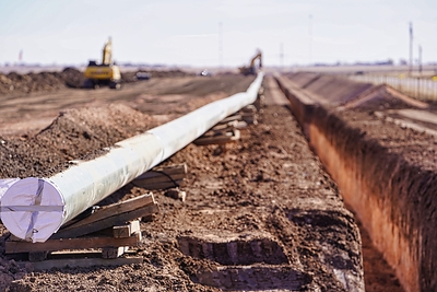 Natural gas pipeline being laid at Fermi America’s Project Matador Campus