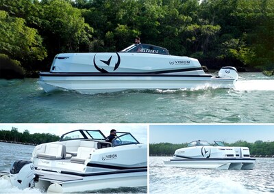Specter, a flagship electric 26’6” Tritoon platform