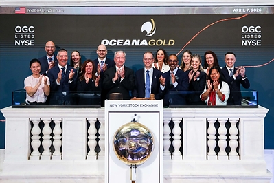 Image courtesy of NYSE Group. NYSE does not recommend or endorse any investments, investment strategies, companies, products or services. (CNW Group/OceanaGold Corporation)