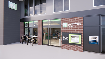 A rendering of the future Northwest Bank financial center located on 2006 N. High Street in Columbus, Ohio set to open this fall. Courtesy: Northwest Bank