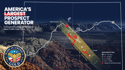 Figure 1: Portfolio map of Made in America Gold property outlines along the Battle Mountain – Eureka trend. Host to numerous multi-million ounce gold deposits, including past and presently operating mines. (CNW Group/Palisades Goldcorp Ltd.)