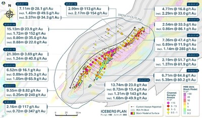 Figure 3: Plan view map of the Iceberg excavation. (CNW Group/New Found Gold Corp.)