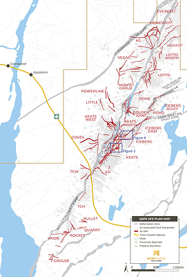 Figure 6: Knob – Everest plan view map (CNW Group/New Found Gold Corp.)