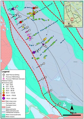 Figure 1 – Approximate location of planned Q1 2025 diamond drilling at the Aida target. (CNW Group/First Nordic Metals Corp.)