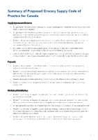 Summary of Proposed Grocery Supply Code of Practice for Canada (CNW Group/Empire Company Limited)