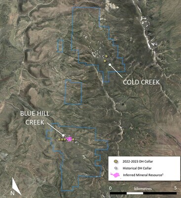 Figure 1: Plan view demonstrating the extent of the Oakley project, drill hole locations and the estimated mineral resource area. (CNW Group/Excellon Resources Inc.)