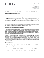 LunR NR - TSXV Final Approval (CNW Group/LunR Royalties Corp.)