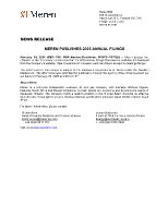 MEREN PUBLISHES 2025 ANNUAL FILINGS (CNW Group/Meren Energy Inc.)