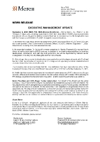 EXECUTIVE MANAGEMENT UPDATE (CNW Group/Meren Energy Inc.)