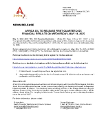 AFRICA OIL TO RELEASE FIRST QUARTER 2025 FINANCIAL RESULTS ON WEDNESDAY, MAY 14, 2025 (CNW Group/Africa Oil Corp.)