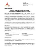 AFRICA OIL ANNOUNCES SHARE CAPITAL AND VOTING RIGHTS UPDATE AND THE DATE OF ITS AGM (CNW Group/Africa Oil Corp.)