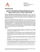 AFRICA OIL ANNOUNCES 2024 FOURTH QUARTER & FULL-YEAR RESULTS, ITS YEAR-END 2024 STATEMENT OF RESERVES AND THE IMMINENT COMPLETION OF THE PRIME CONSOLIDATION (CNW Group/Africa Oil Corp.)