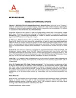 NAMIBIA OPERATIONAL UPDATE (CNW Group/Africa Oil Corp.)