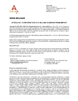 AFRICA OIL TO RECEIVE USD 31.6 MILLION DIVIDEND FROM IMPACT (CNW Group/Africa Oil Corp.)