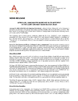 AFRICA OIL ANNOUNCES INCREASE IN ITS INTEREST IN THE CORE ORANGE BASIN BLOCK 3B/4B (CNW Group/Africa Oil Corp.)