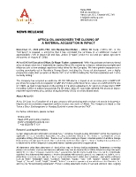 AFRICA OIL ANNOUNCES THE CLOSING OF A MATERIAL ACQUISITION IN IMPACT (CNW Group/Africa Oil Corp.)