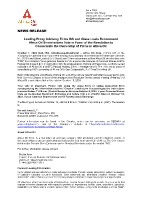 Leading Proxy Advisory Firms ISS and Glass Lewis Recommend Africa Oil Shareholders Vote in Favor of the Resolution to Consolidate the Ownership of Prime in Africa Oil (CNW Group/Africa Oil Corp.)